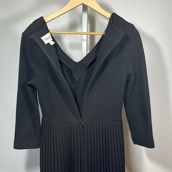 GANNI ANTHROPOLOGIE Women's Fulton Pleated Dress Black Size Small - Picture 12 of 14